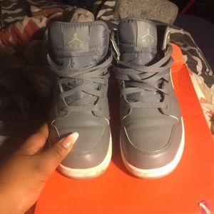Size 6.5 in US boys all gray Jordans